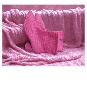 Trendy Pink Textured Ankle Booties
